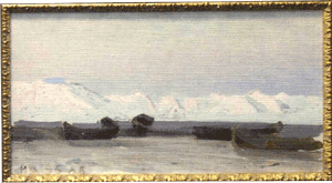 Картина А.А. Борисова Горы Вильчики при вечернем освещении в половине сентября (1896 г.)